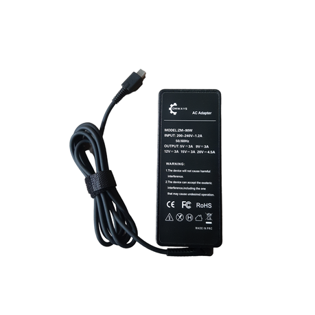 Comways - Universal Replacement Laptop Charger Type C - 90 Watts - 20v 4.5A