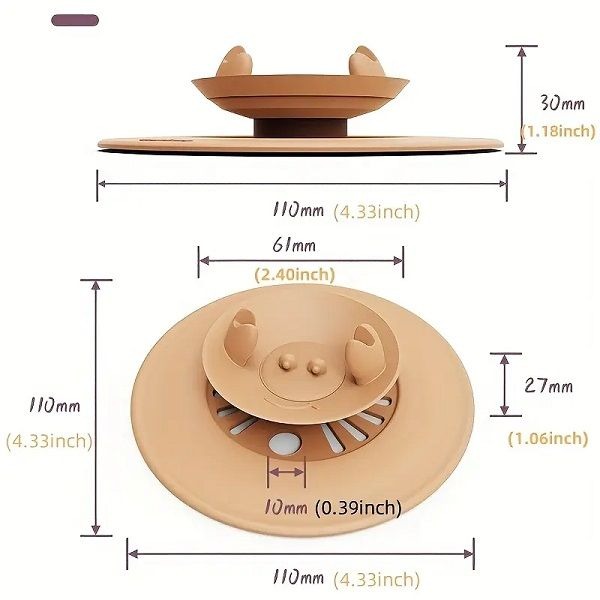 Crab-Shaped Silicone Cup Lids - Brown variant image 4