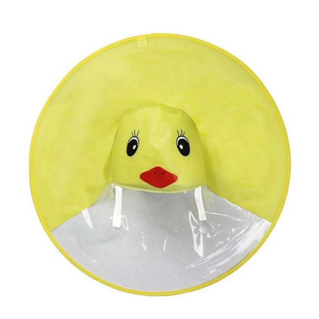 Cute Rain Coat UFO Children Umbrella Hat - Yellow