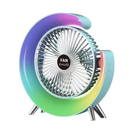 Desktop Mute 3-speed Fan Night Light, USB Charging Mini Fan