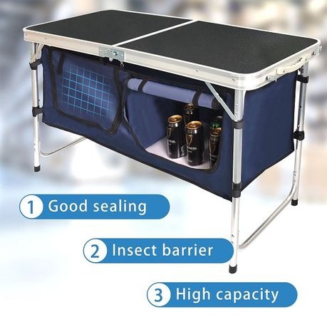 Double Folding Camping Kitchen Table with Storage Cupboards variant image 2