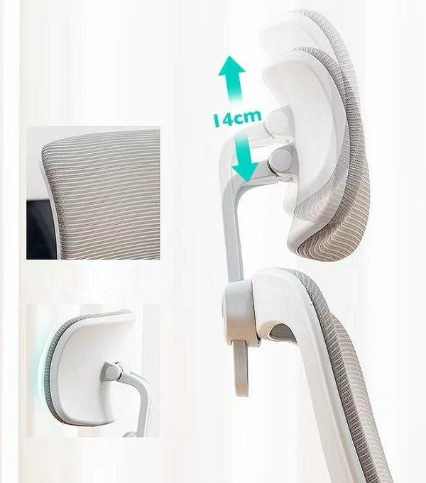 Ergonomic Swivel Office Desk Chair – Grey & White variant image 3