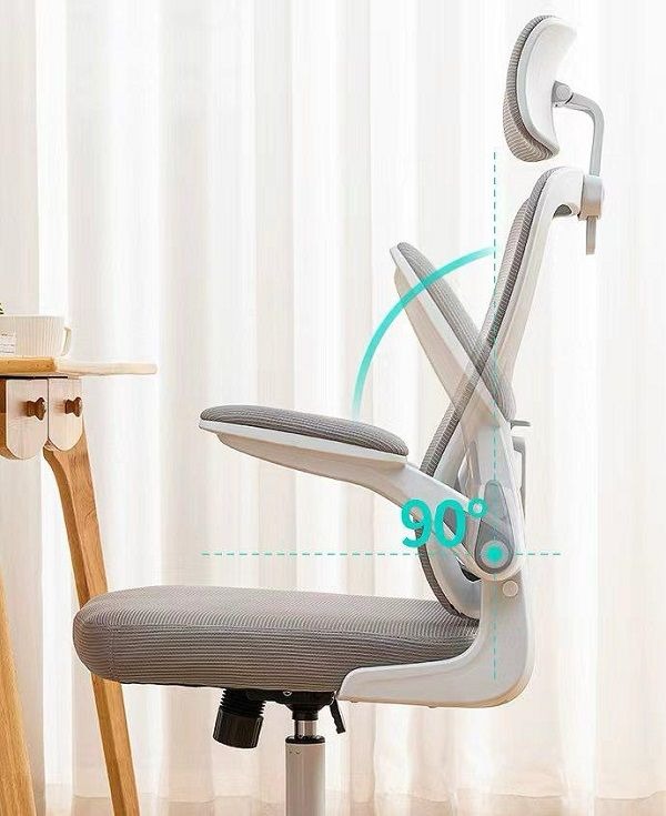 Ergonomic Swivel Office Desk Chair – Grey & White variant image 6