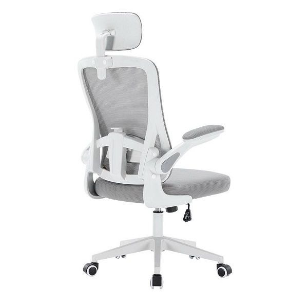 Ergonomic Swivel Office Desk Chair – Grey & White
