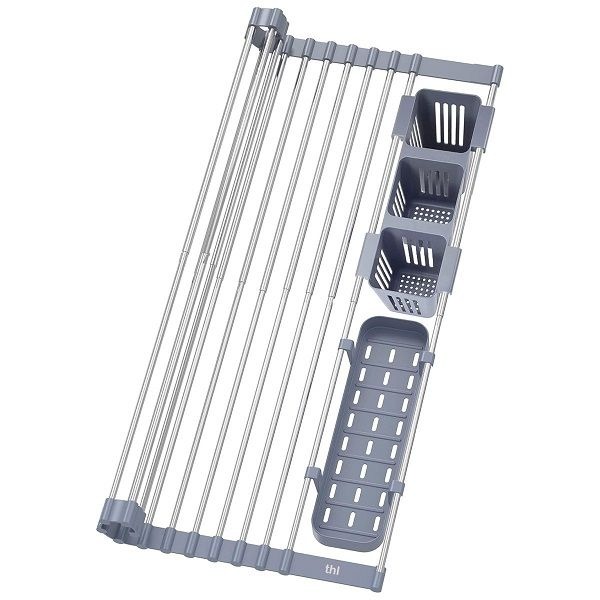 Expandable Roll-Up Dish Drying Rack for Kitchen Sink