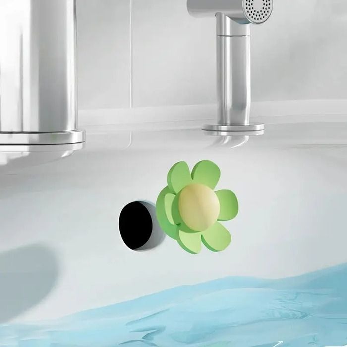 Flower Shaped Washbasin Hole Plug Set of 2 variant image 2