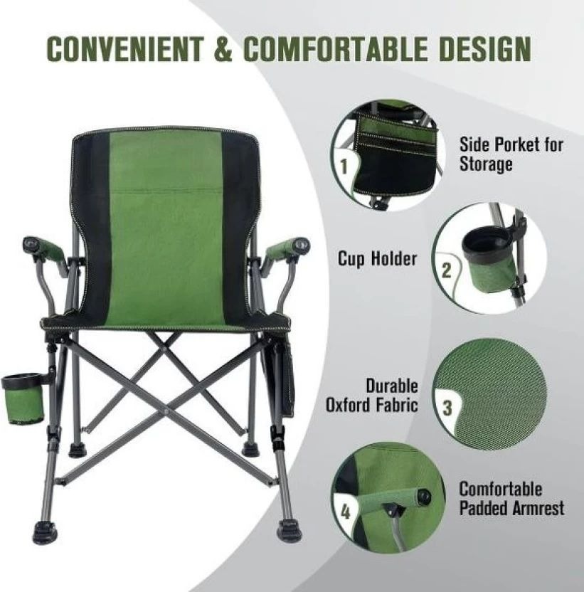 Foldable Outdoor Camping Chair - Green variant image 2