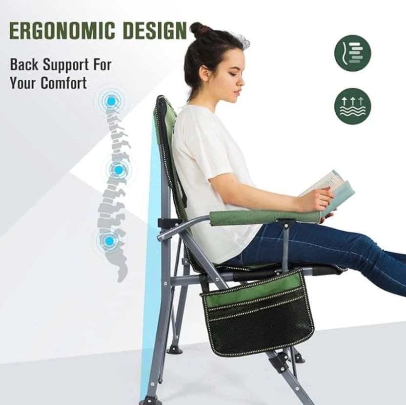 Foldable Outdoor Camping Chair - Green variant image 3