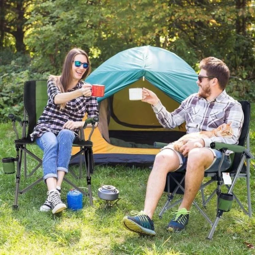 Foldable Outdoor Camping Chair - Green variant image 5
