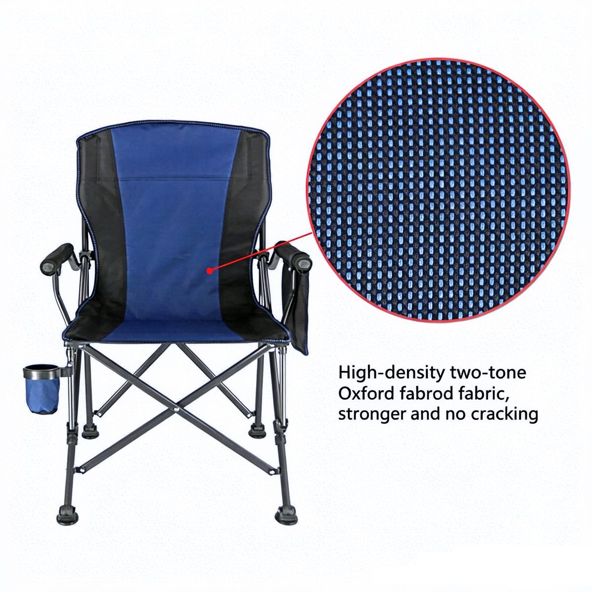Folding Camping Chair with Cup Holder - Blue variant image 2