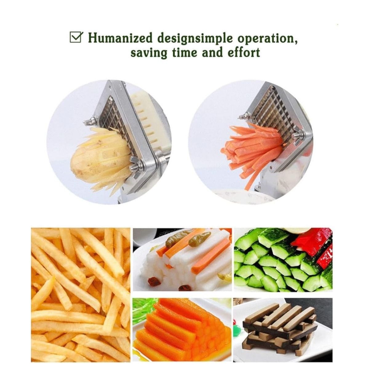 French Fry & Chip Cutter - 7-Blade Slicer variant image 2