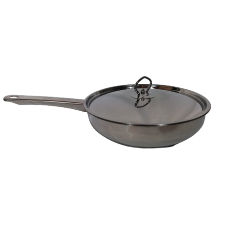 Frying Pan 24x6cm Stainless Steel with Lid