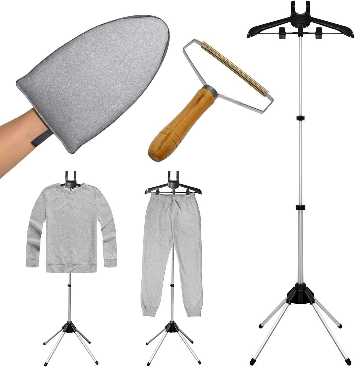 Garment Steamer Stand with Ironing Glove & Lint Remover variant image 5