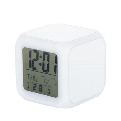 Glowing Cube LED 7 Color Change Digital Alarm Clock
