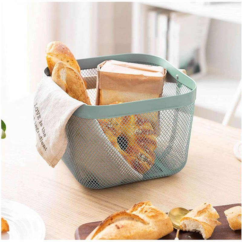 Green Metal Mesh Storage Basket – Multi-Purpose Home Organiser variant image 2