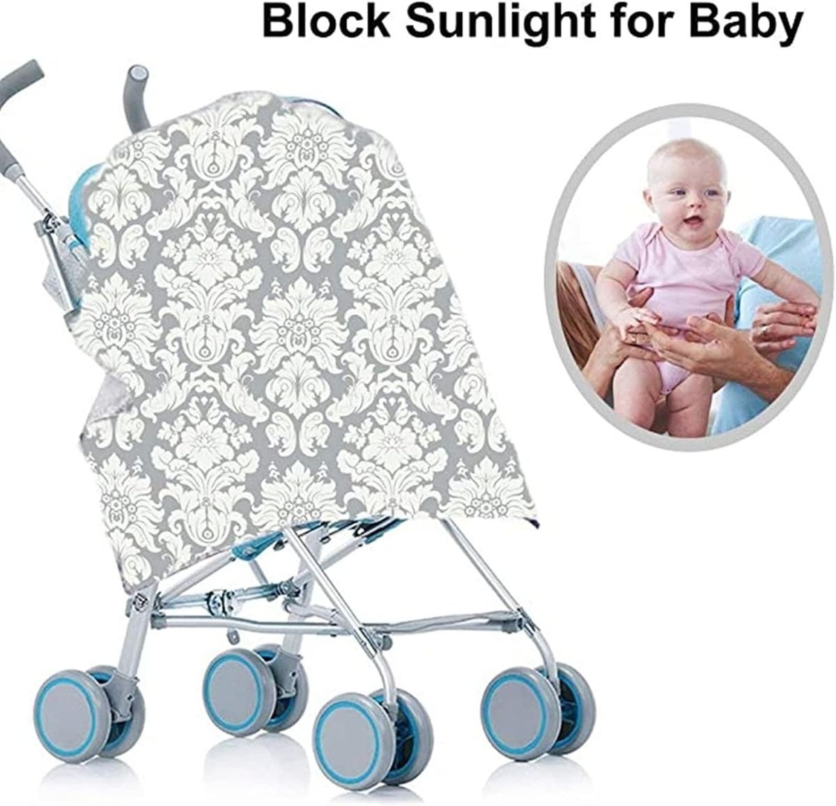 Grey - Breastfeeding Nursing Cover with Adjustable Strap variant image 3