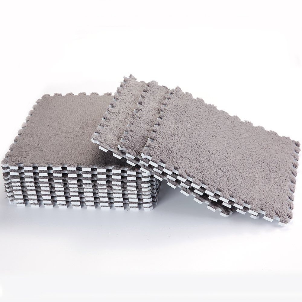 Grey -Door Mat, 10 Pieces/Set Puzzle Carpet