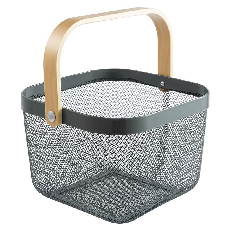 Grey Metal Mesh Storage Basket – Multi-Purpose Organiser