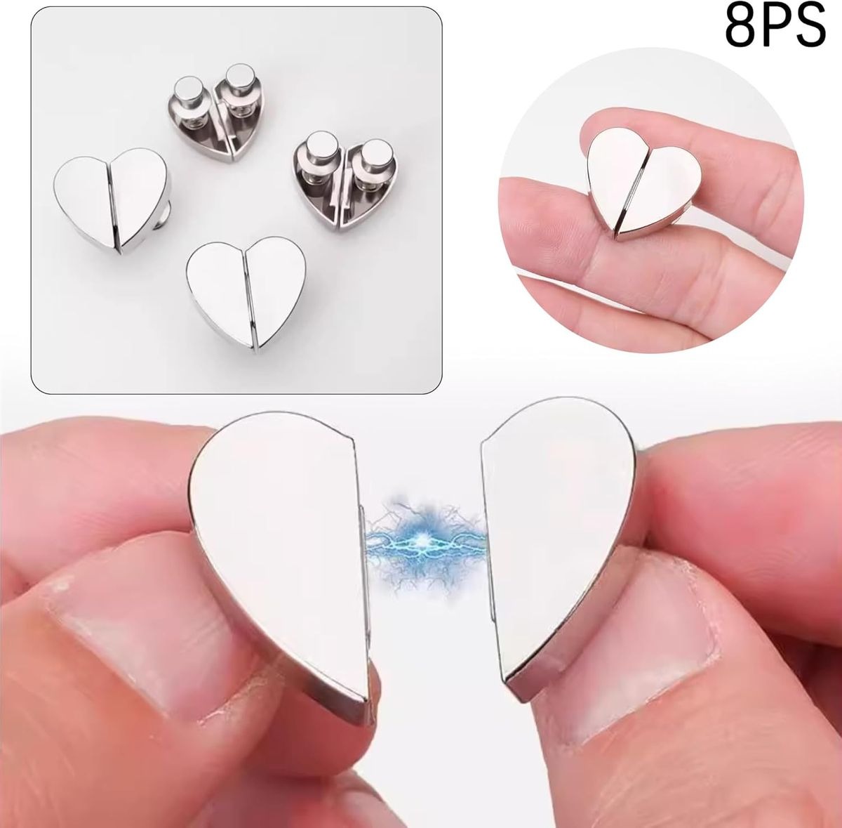 Heart-Shaped Magnetic Curtain Tiebacks – 8 Piece Set variant image 5