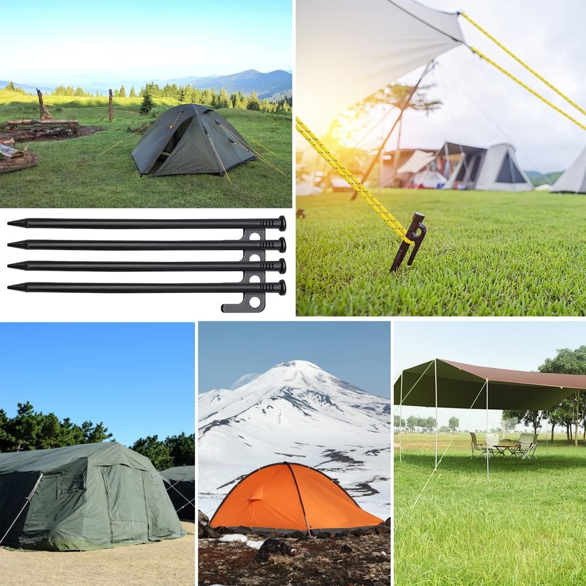 Heavy Duty 30cm Tent Pegs (8 Pack) with Carry Pouch variant image 3