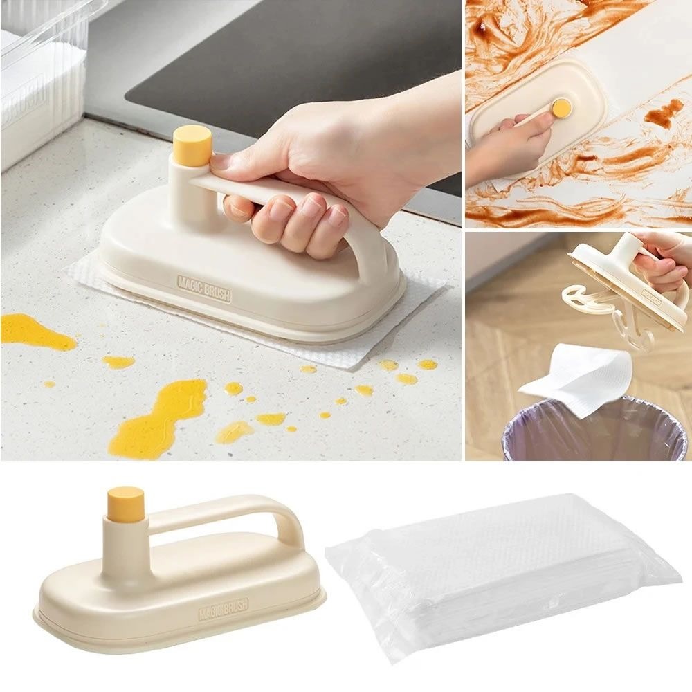 Kitchen Dishcloth Handle Kit with 50 Disposable Cleaning Cloths variant image 5
