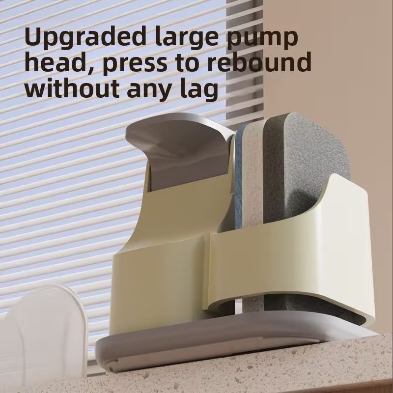 Kitchen Sink Organizer Soap Dispenser with Sponge Holder Press Liquid Pump - Grey variant image 3