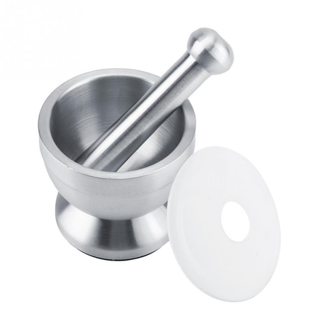 Kitchen Stainless Steel Garlic Food Mortar with Cover