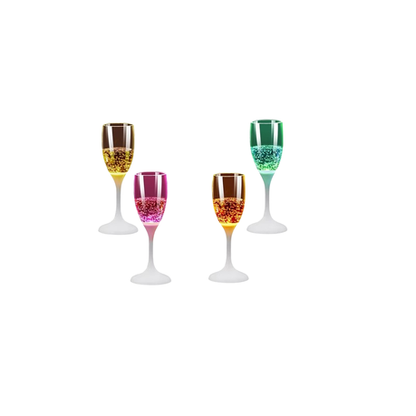 LED Light Up Cups Wine Champagne Flutes Set of 4