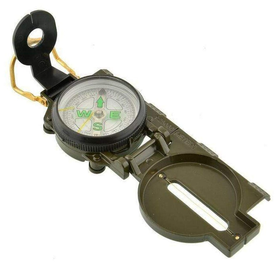 Liquid-Filled Metal Compass with Lensatic Sight