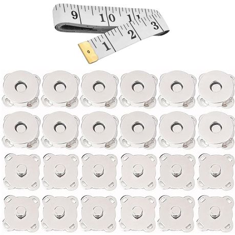 Magnetic Snap Buttons for Clothes Purse Handbag Sewing Craft (Silver) 13pcs