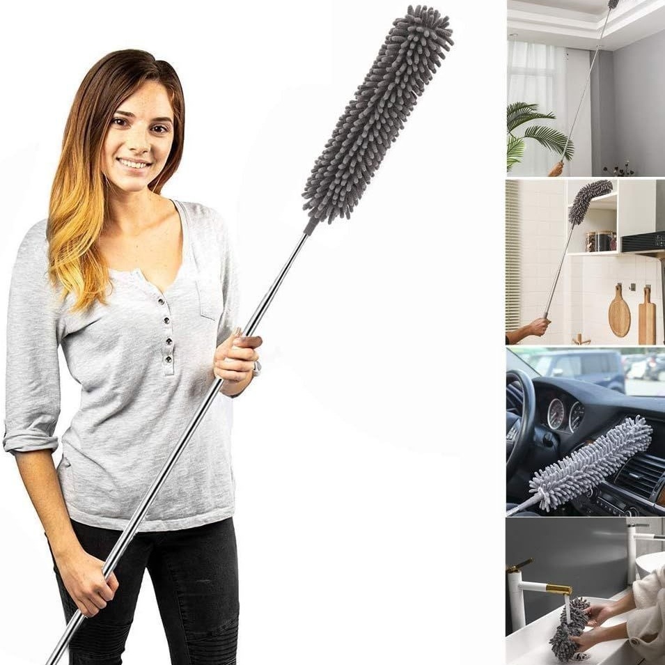 Microfiber Duster Multi-Surface Cleaning Reusable Cloth With Handle variant image 3