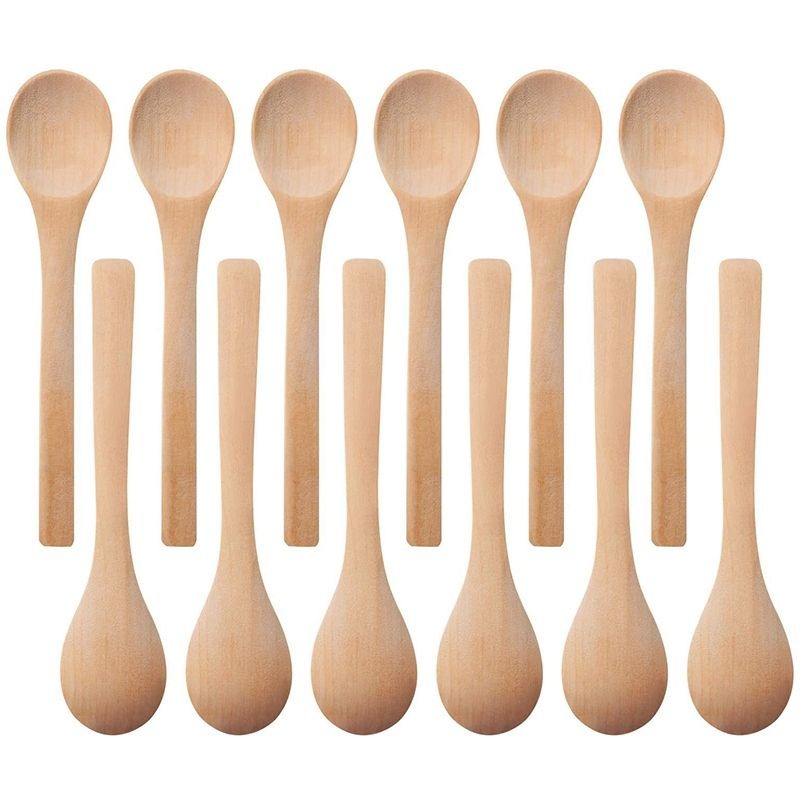 Mini Wooden Honey & Condiment Spoons Set (30 Pack)