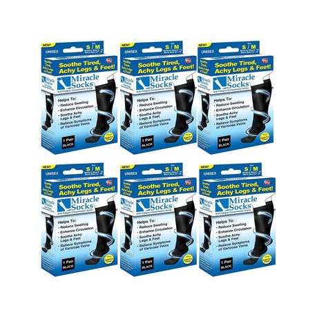 Miracle Socks Anti-fatigue Compression Socks - 6 Pairs