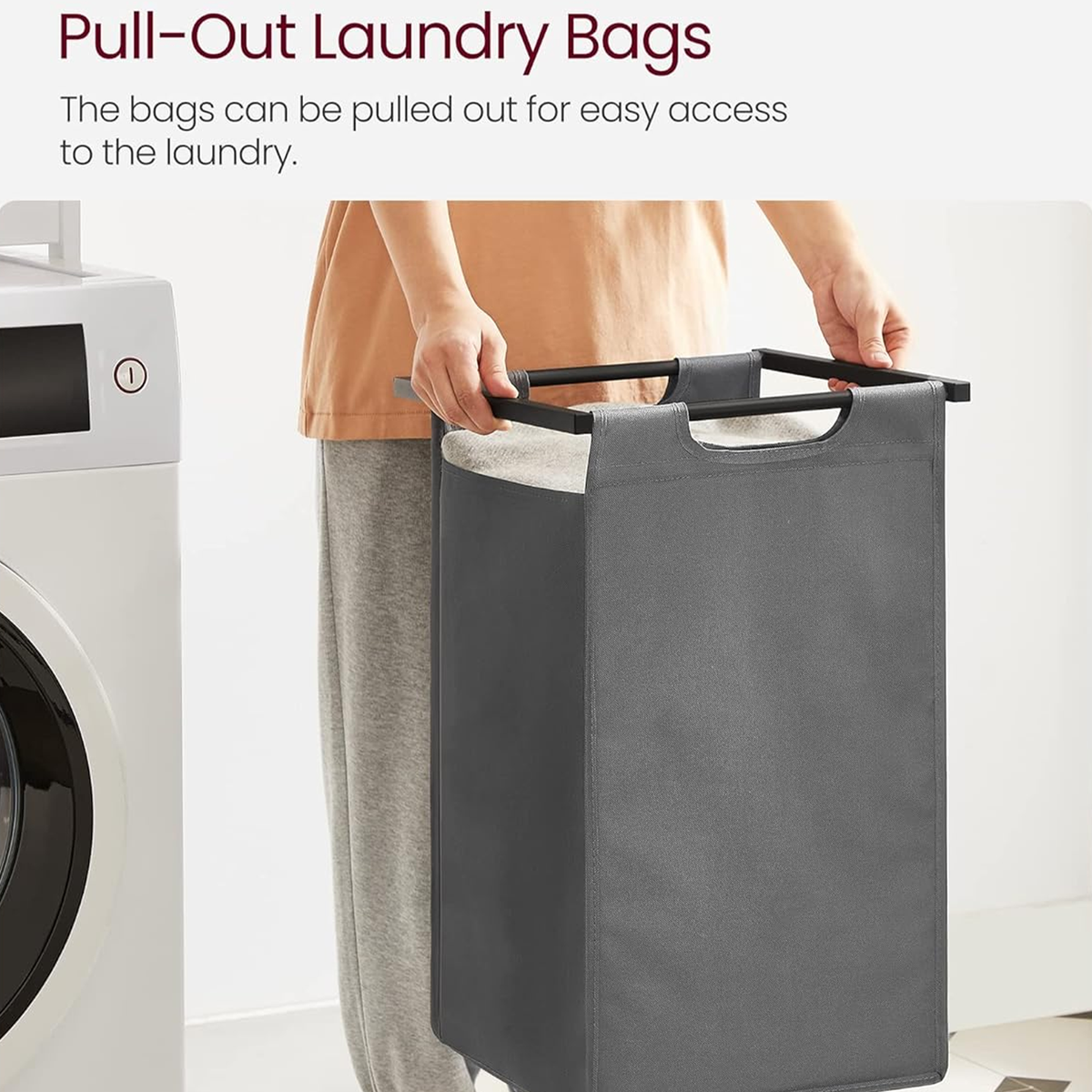 Modern Laundry Basket Removable Folding Portable Storage with Two Removable Bags variant image 4