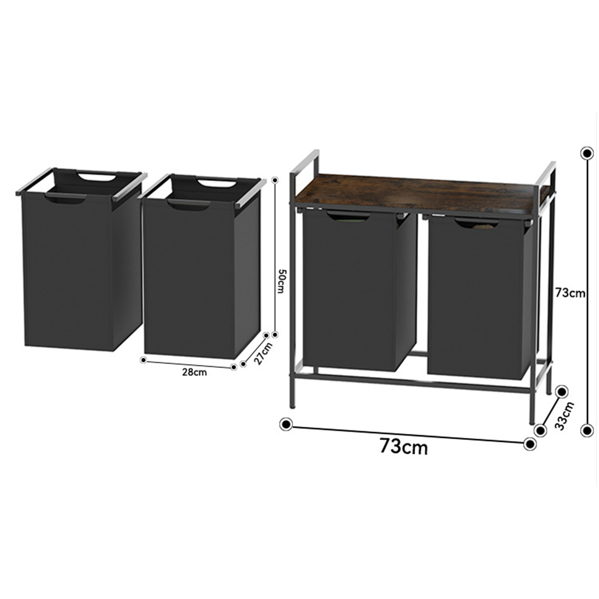 Modern Laundry Basket Removable Folding Portable Storage with Two Removable Bags variant image 8