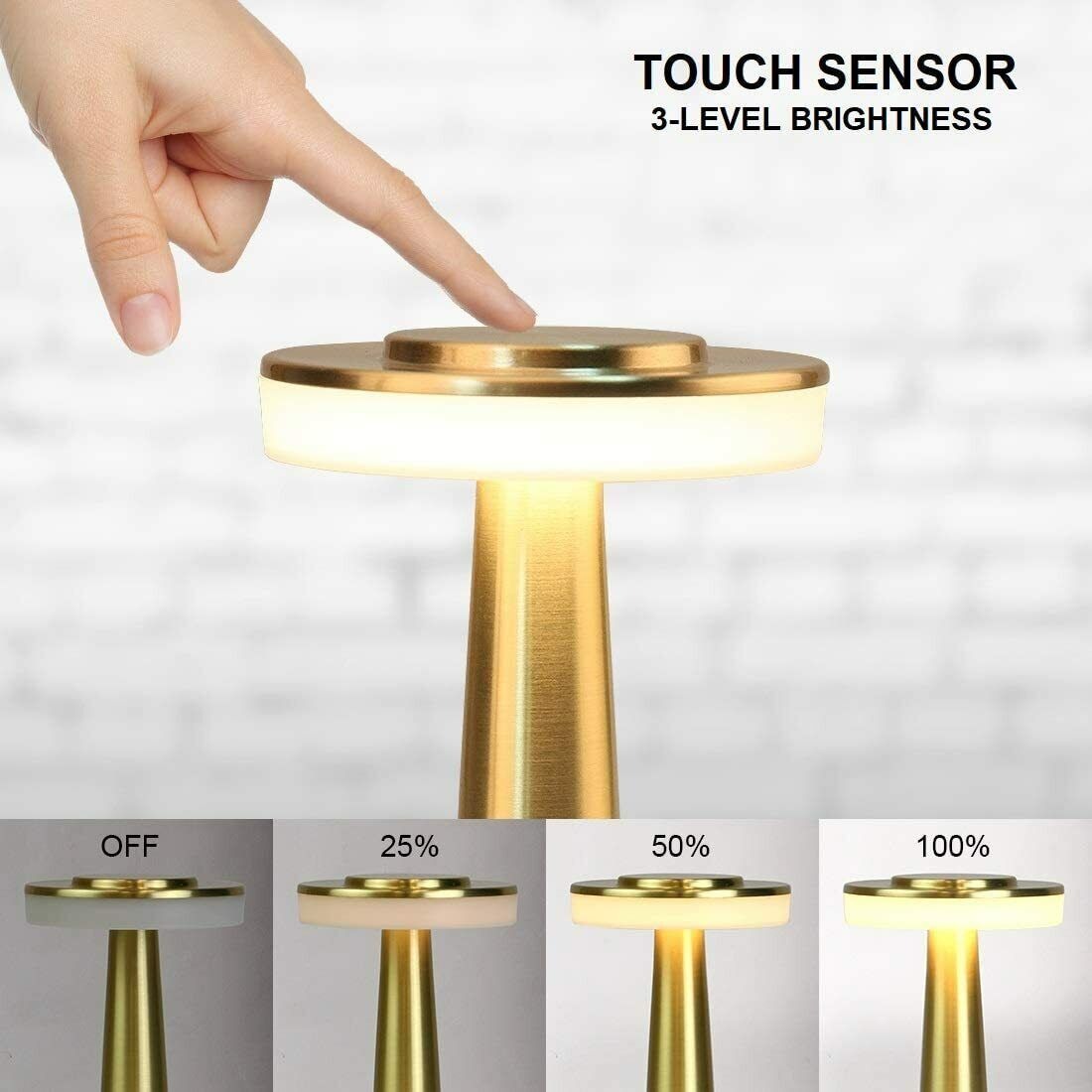 Modern Metal LED Desk Lamp - Gold variant image 5