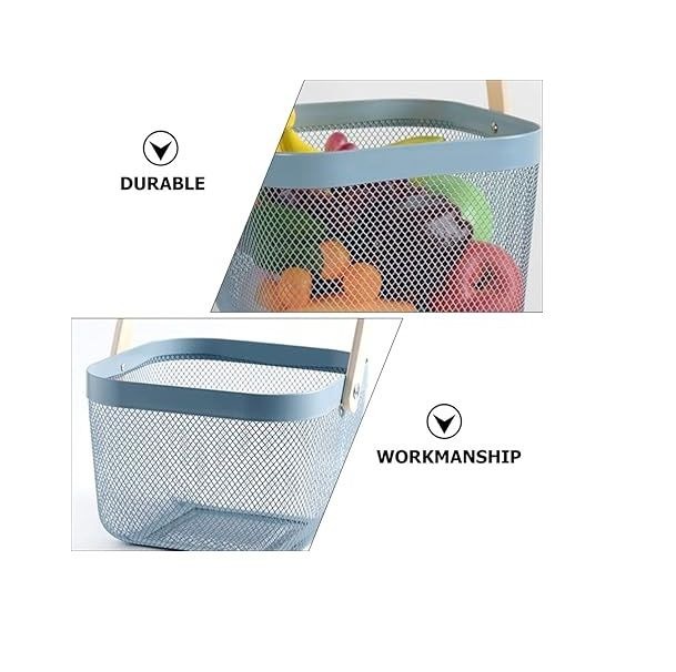 Multi-Purpose Blue Mesh Wire Storage Basket for Home & Office variant image 3