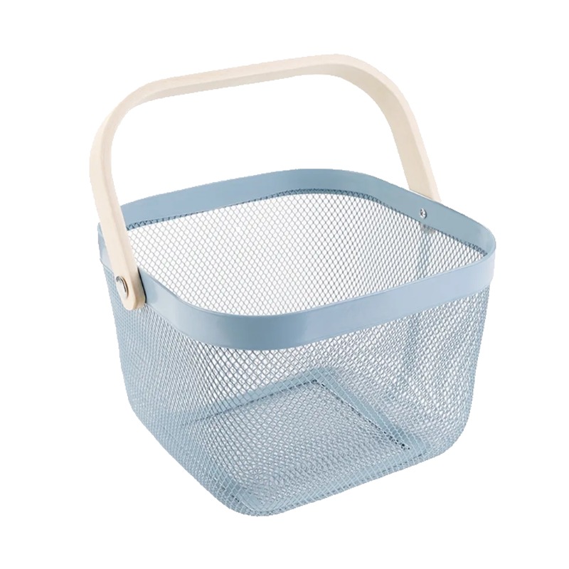 Multi-Purpose Blue Mesh Wire Storage Basket for Home & Office