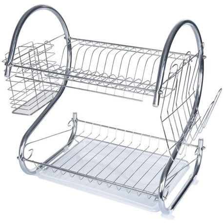 Multifunction S-Shaped Dual Layers Dish Drying Rack Kitchen Collection