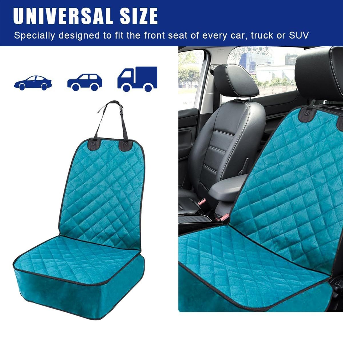 Non-Slip Pet Car Front Seat Cover - Blue variant image 3