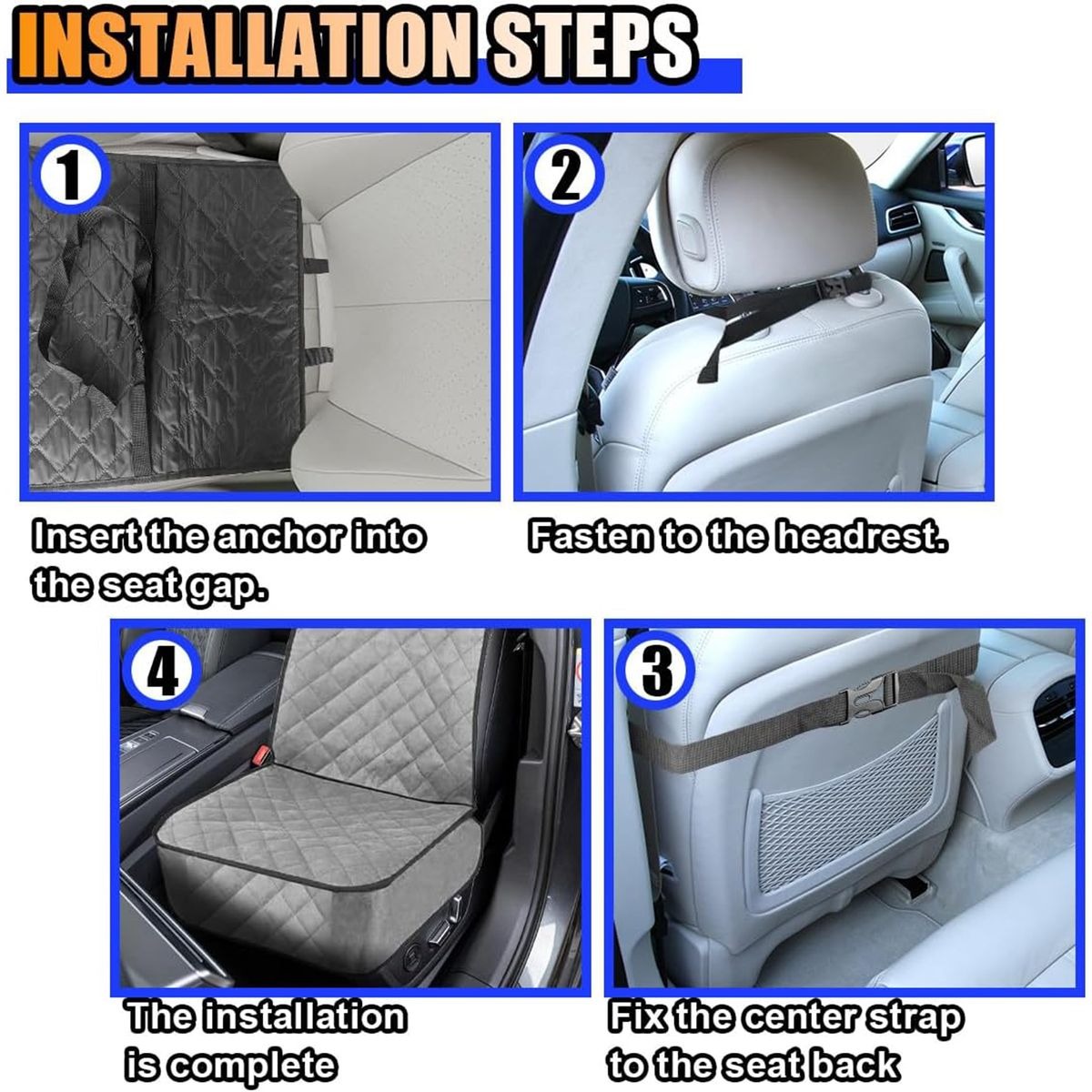 Non-Slip Waterproof Pet Front Seat Protector - Grey variant image 2