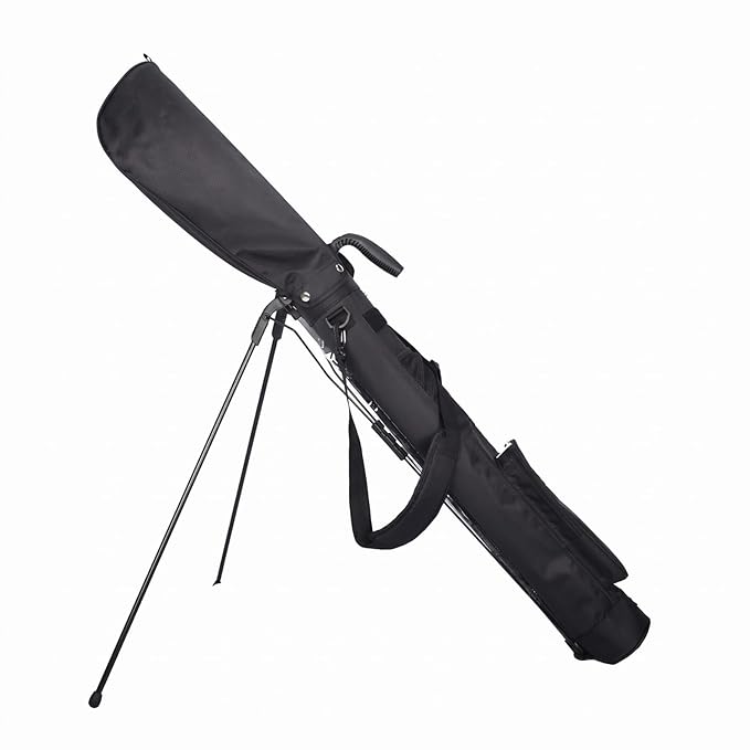 Nylon Golf Stand Bag – Lightweight Large Capacity Golf Club Bag (Black)