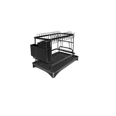 Ojees High Quality Elegant Design 2 Layer Free Standing Dish Drainer Rack
