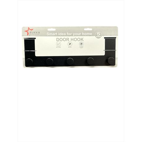 Ojees Homeware 5 Hook Matte Black Metal Door Hook