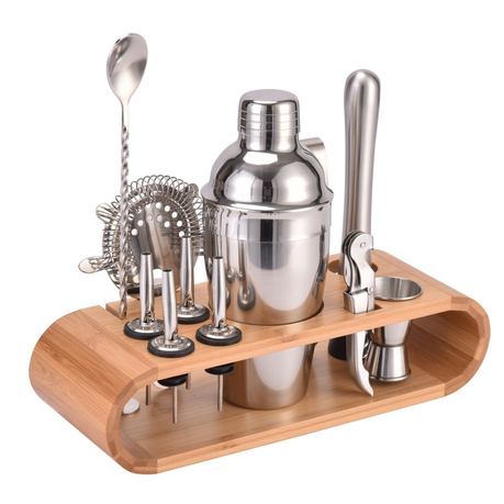 Ojees Homeware Stainless Steel Cocktail Shaker Kit 12 Piece Set