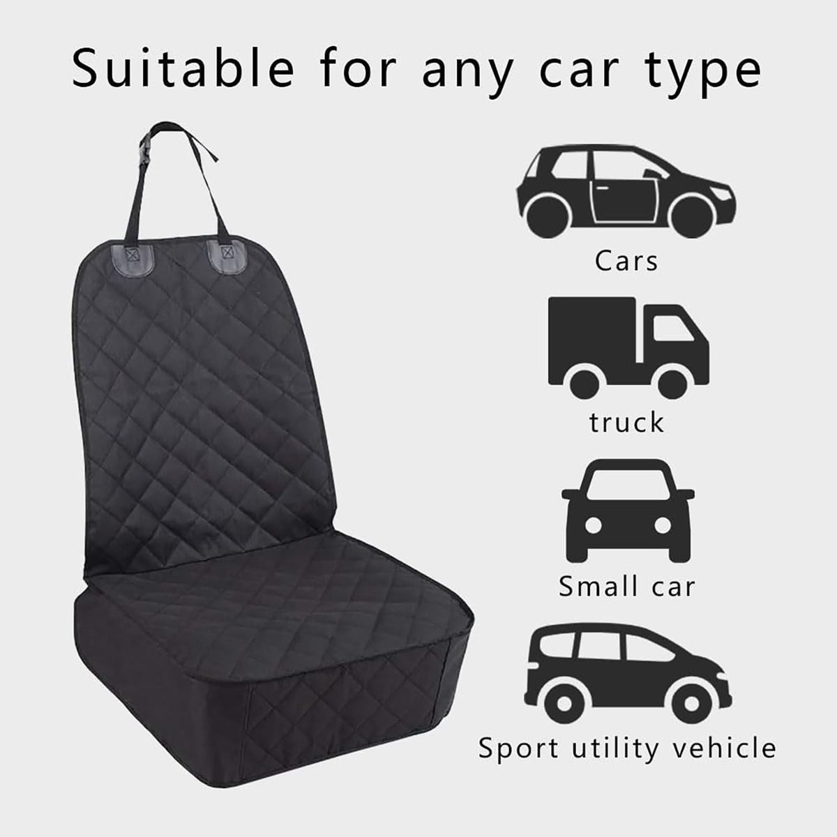 Pet Front Car Seat Protector with Non-Slip Backing - Black variant image 4