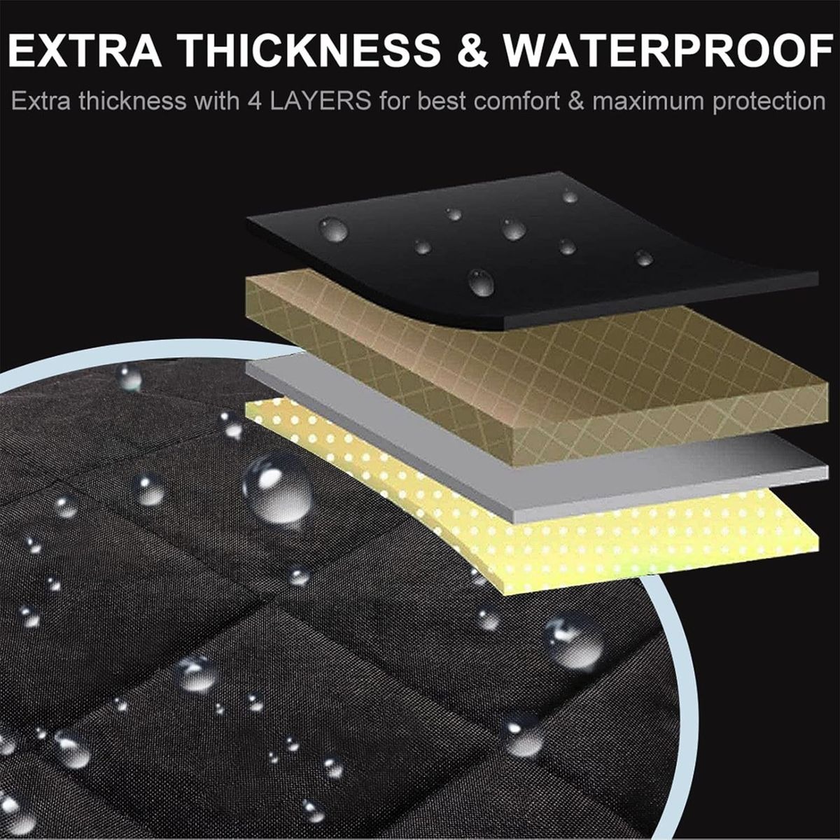 Pet Front Car Seat Protector with Non-Slip Backing - Black variant image 7