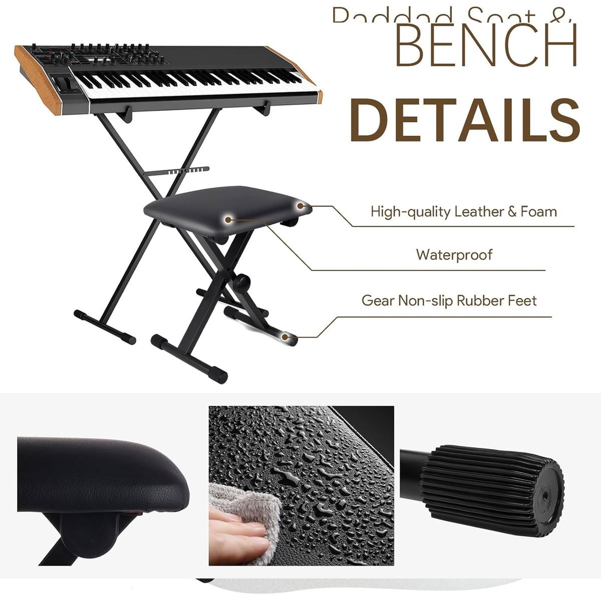 Portable Adjustable Folding Piano Stool variant image 2