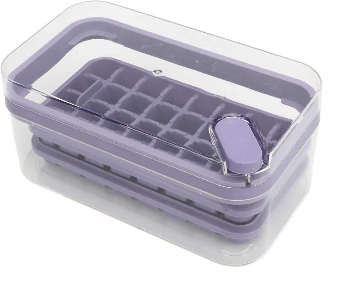 Purple Ice Cube Tray with One-Press Ice Release