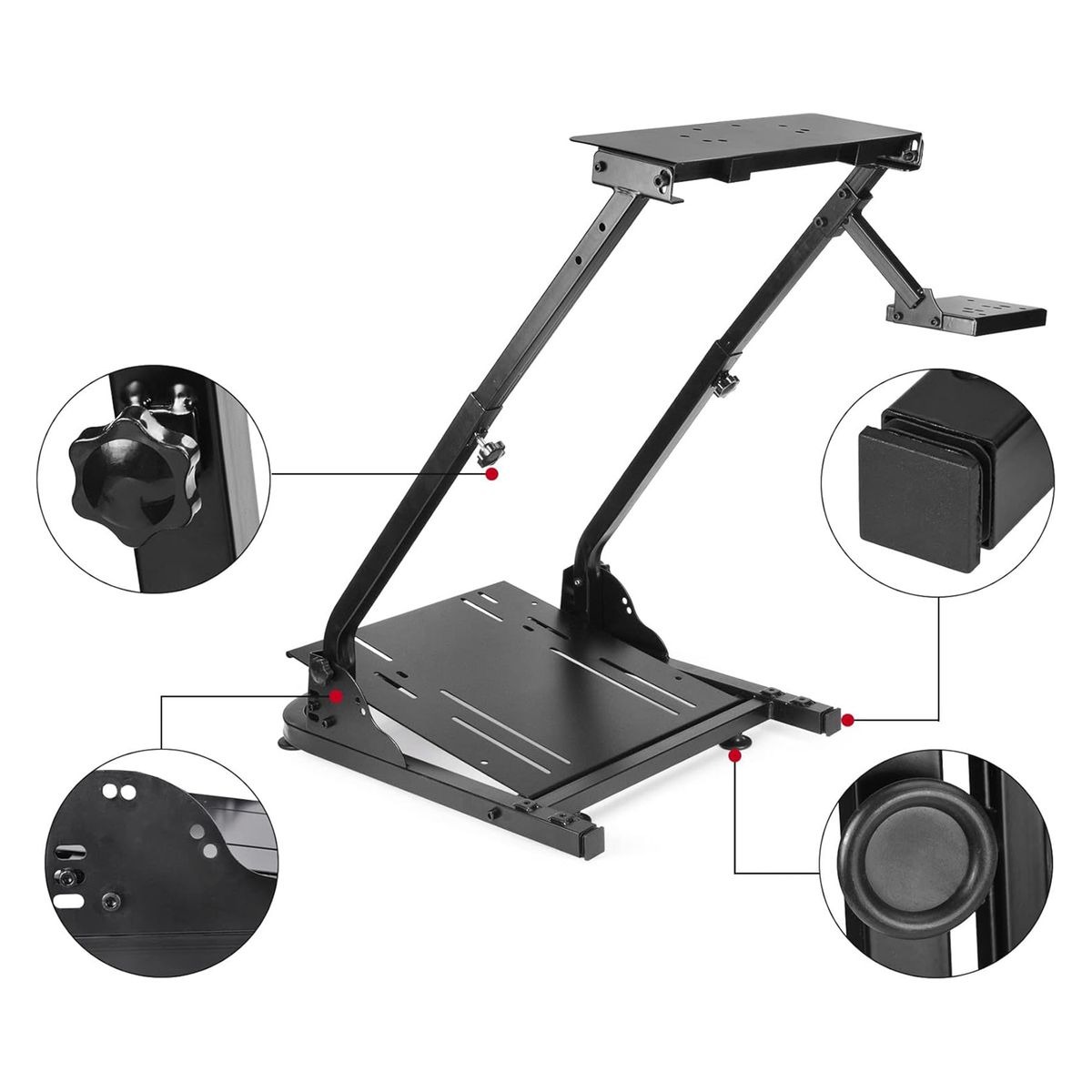Racing Simulator Steering Wheel Stand with Gear Shifter & Pedal Mount variant image 4